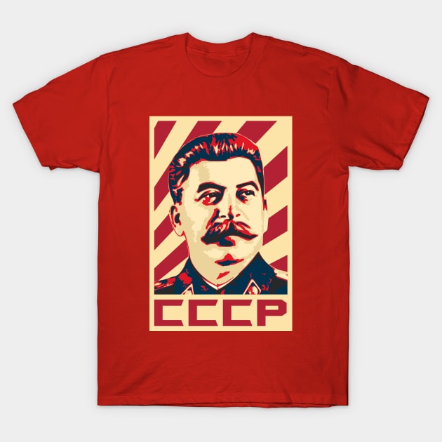 Joseph Stalin CCCP Retro Propaganda T-Shirt by Nerd_art